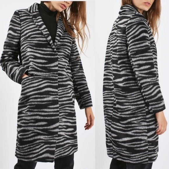Topshop Zebra Print Coat - Picture 1 of 2